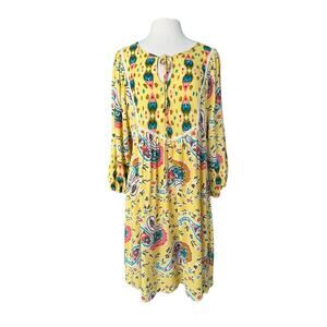 Figueroa and Flower Paisley Print Bohemian Festival Long Sleeve Dress Size XL
